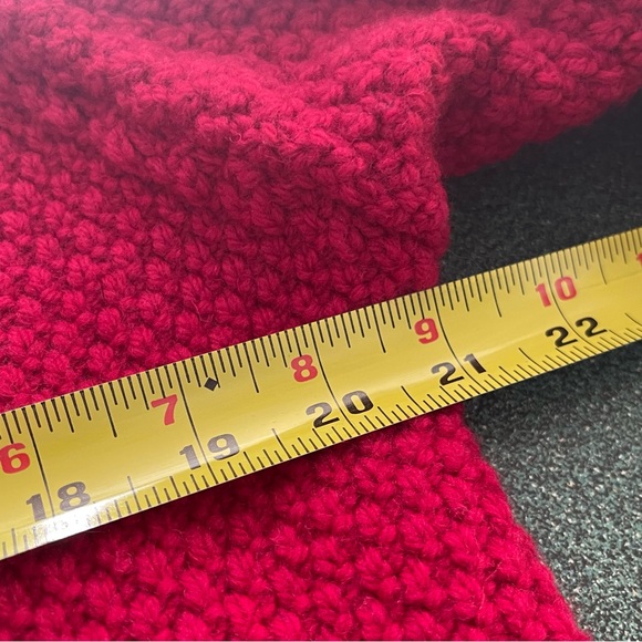 Aran Crafts 100% Merino Wool, Raspberry Cable Knit One Button Cardigan Sweater L - Picture 10 of 13